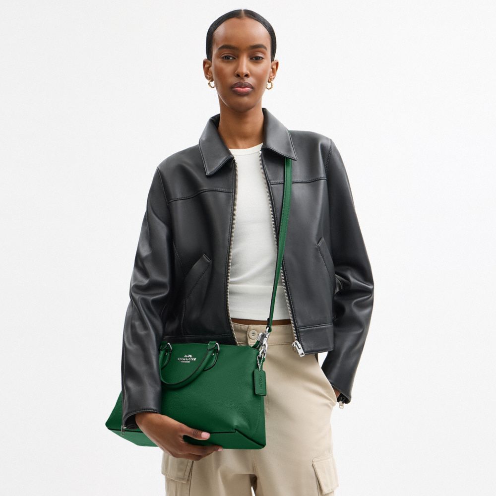 COACH®,Georgia Satchel Bag,Leather,Satchel,Logo,Work,