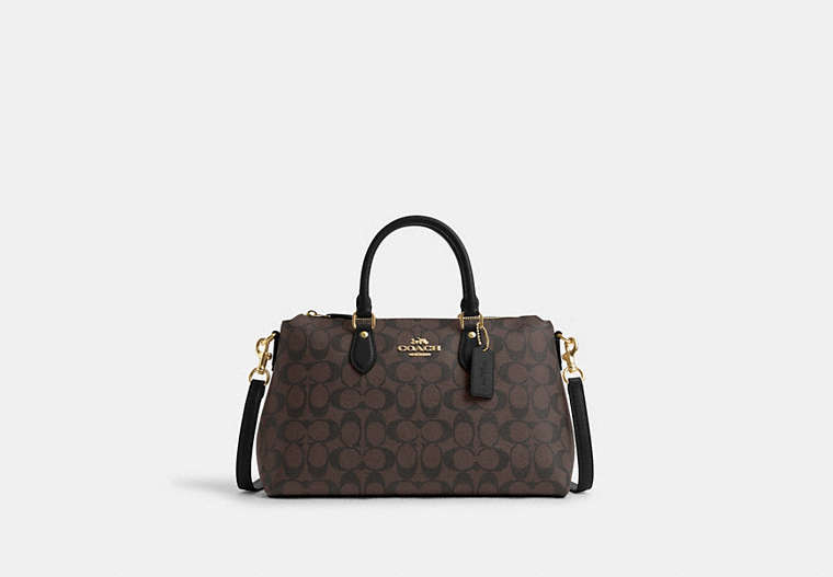 Coach Outlet Georgia Satchel In Signature Canvas In Black
