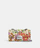 COACH®,ELIZA FLAP CROSSBODY BAG WITH FLORAL PRINT,Leather,Small,Silver/Ivory Multi,Front View