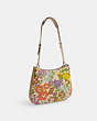 COACH®,PENELOPE SHOULDER BAG WITH FLORAL PRINT,Leather,Mini,Silver/Ivory Multi,Angle View