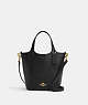 COACH®,HANNA BUCKET BAG,Leather,Medium,Gold/Black,Front View