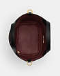 COACH®,HANNA BUCKET BAG,Leather,Medium,Gold/Black,Inside View,Top View