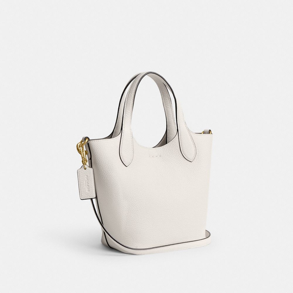 COACH®,Hanna Bucket Bag,Leather,Bucket,Logo,Silver Metal,Casual,,Angle View