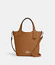 COACH®,HANNA BUCKET BAG,Leather,Medium,Silver/Light Saddle,Front View
