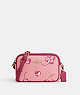 COACH®,MINI JAMIE CAMERA BAG WITH CHERRY PRINT,pvc,Im/Flower Pink/Bright Violet,Front View