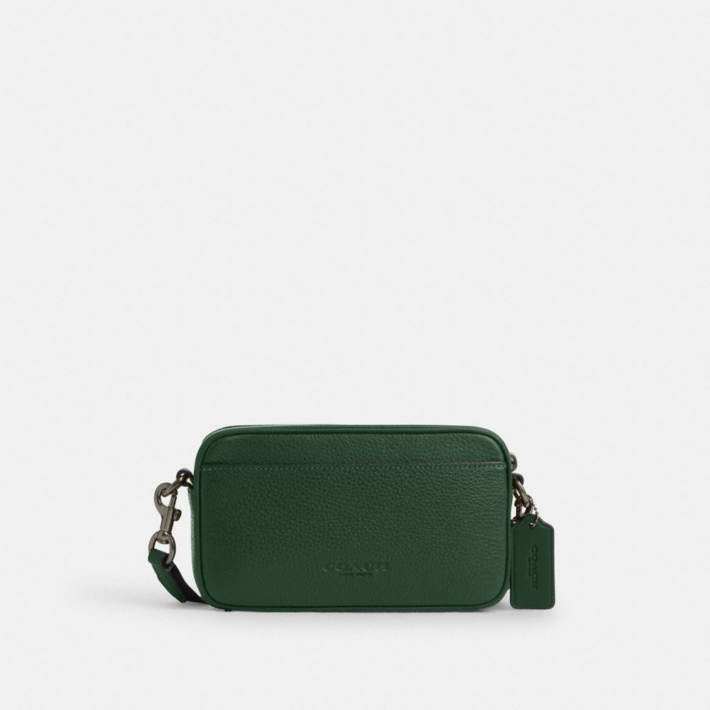 COACH®,Jayden Crossbody,Calfskin Leather,Leather,Crossbody,Logo,Pen Holder,Casual,Green,Front View