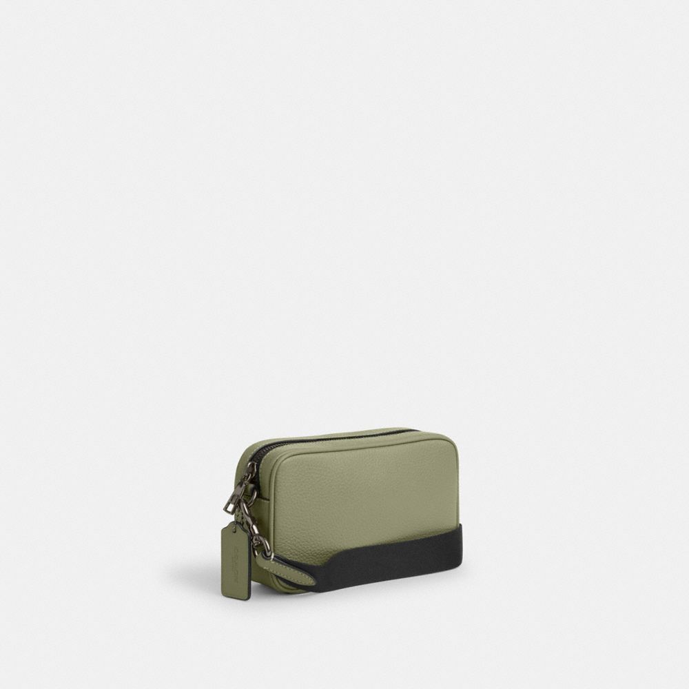 COACH®,Jayden Crossbody Bag,Calfskin Leather,Leather,Crossbody,Logo,Pen Holder,Casual,Olive,Angle View