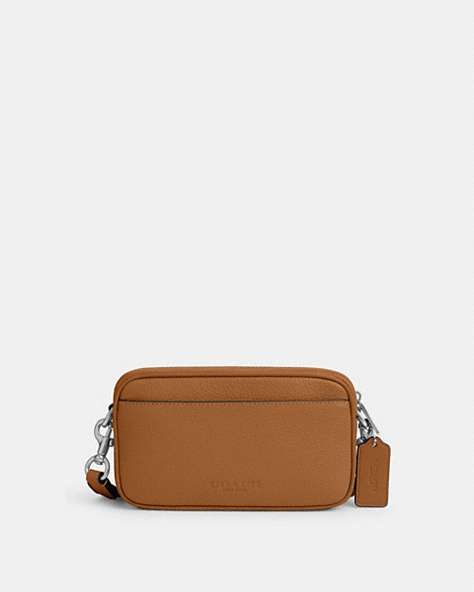 COACH®,JAYDEN CROSSBODY,Leather,Mini,Silver/Light Saddle,Front View