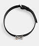 COACH®,LEATHER BOW CHOKER NECKLACE,Leather,Silver,Front View