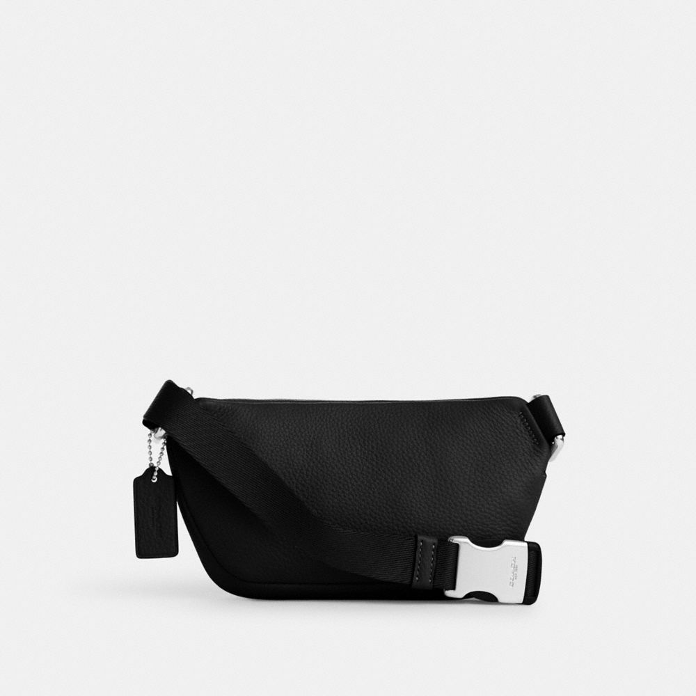 COACH®,MINI SAC DE CEINTURE ELIAS,Argent/Noir,Back View