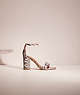 COACH®,RESTORED MAYA SANDAL,Snakeskin Leather,Natural,Front View