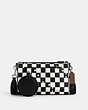 COACH®,HOLDEN CROSSBODY WITH CHECKERBOARD PRINT,pvc,Small,Silver/Black/Chalk,Front View