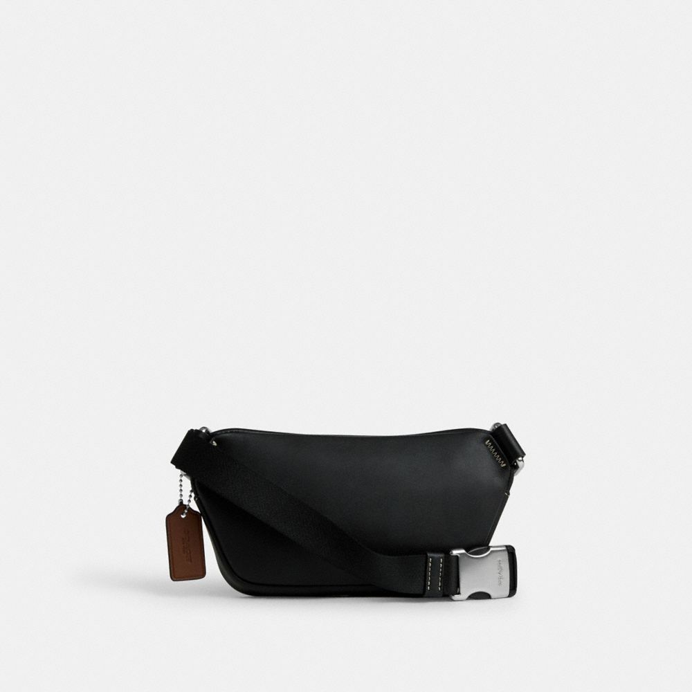 COACH®,ELIAS MINI BELT BAG WITH CHECKERBOARD PRINT,Mini,Silver/Black/Chalk,Back View