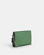 COACH®,SLIM CROSSBODY,Leather,Mini,Silver/Soft Green,Angle View