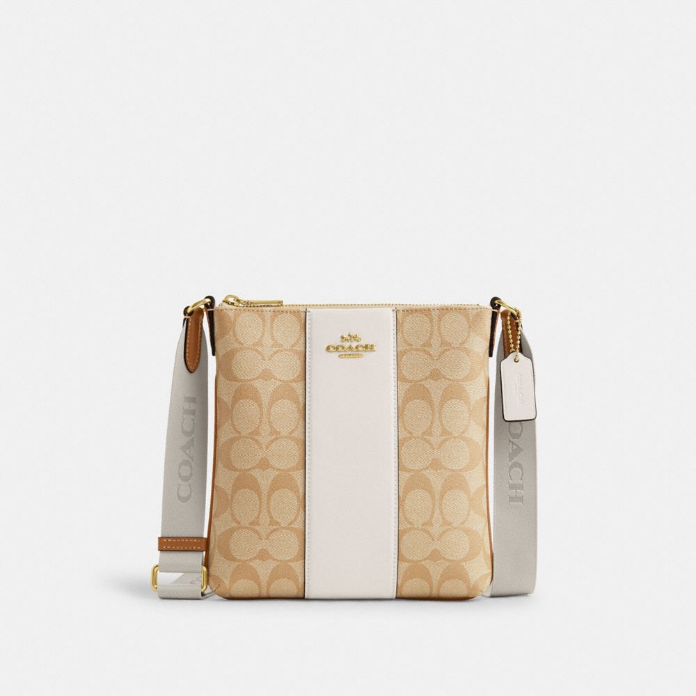 COACH® Outlet | Mini Rowan File Bag In Signature Canvas With Stripe