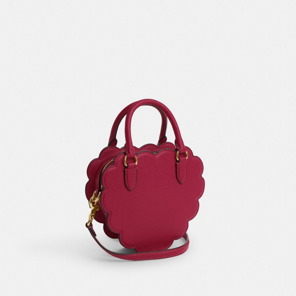 COACH®,RASPBERRY CROSSBODY,Crossgrain Leather,Gold/Bright Violet,Angle View