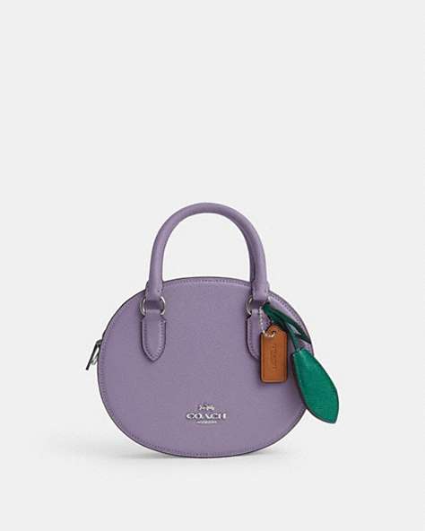 COACH®,BLUEBERRY CROSSBODY,Leather,Silver/Light Violet,Front View