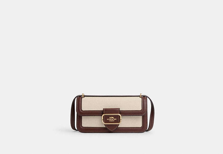 COACH®,MORGAN CROSSBODY,Mini,Gold/Natural Multi,Front View image number 0