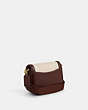 COACH®,AMELIA SMALL SADDLE BAG,cotton,Mini,Gold/Natural Multi,Angle View