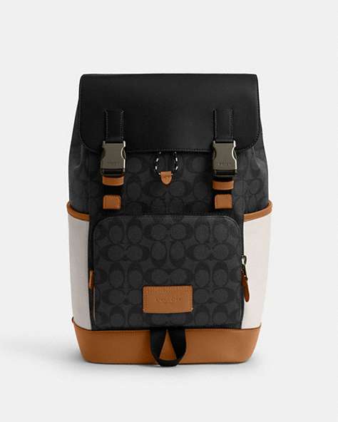 Track Backpack In Colorblock Signature Canvas
