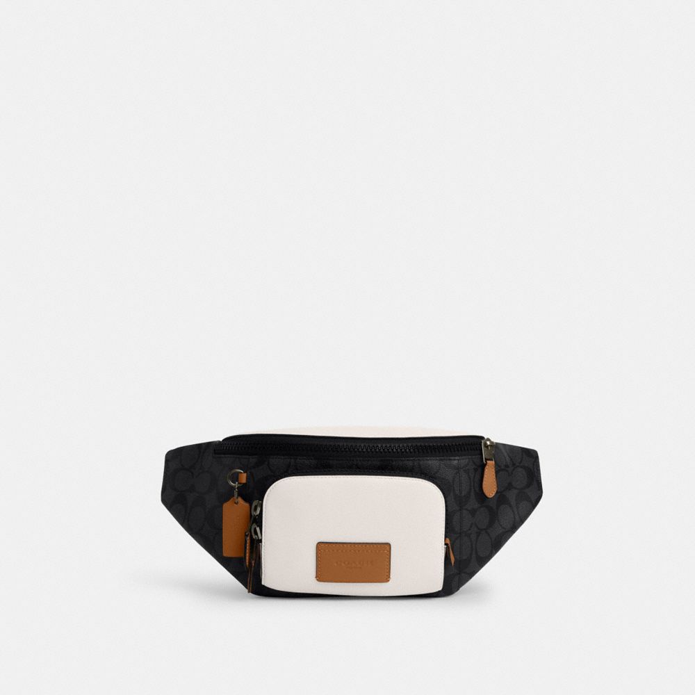 Track Belt Bag In Colorblock Signature Canvas