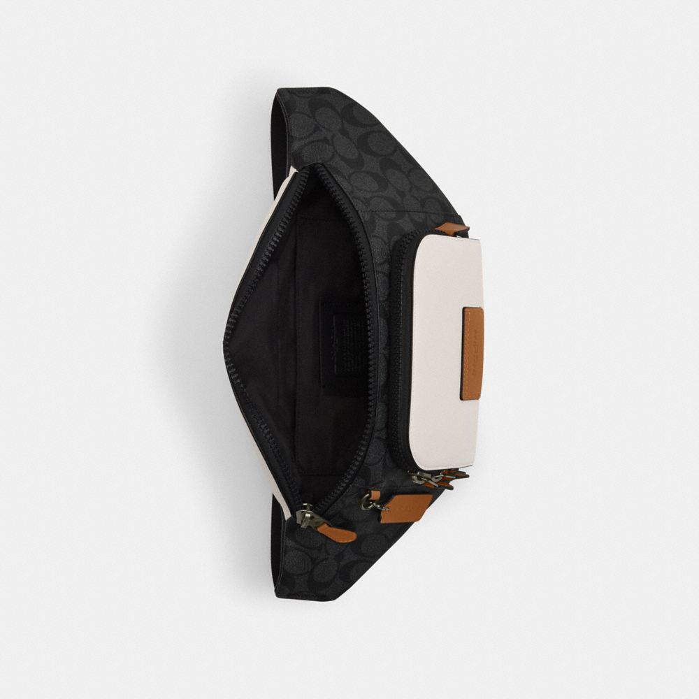 COACH®,Track Belt Bag In Colorblock Signature Canvas,,Inside View,Top View