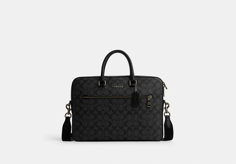 Coach Outlet Ethan Slim Brief In Signature Canvas In Black
