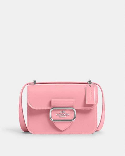COACH®,MORGAN SQUARE CROSSBODY BAG,Jelly,Silver/Flower Pink,Front View