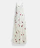 COACH®,BUY NOW PRINTED DRESS WITH LACE TRIM,White,Front View