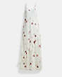 COACH®,BUY NOW PRINTED DRESS WITH LACE TRIM,White,Front View