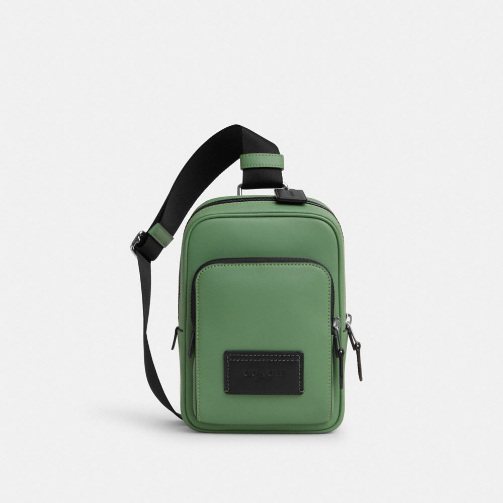 COACH®,TRACK PACK 14,Mini,Silver/Soft Green,Front View