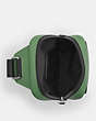 COACH®,TRACK PACK 14,Leather,Mini,Silver/Soft Green,Inside View,Top View
