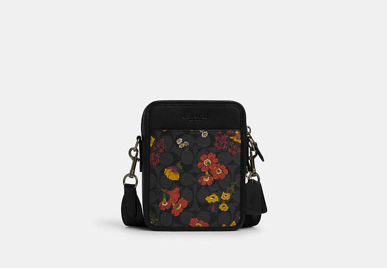 Coach Outlet Sullivan Crossbody In Signature Canvas With Floral Print In Grey