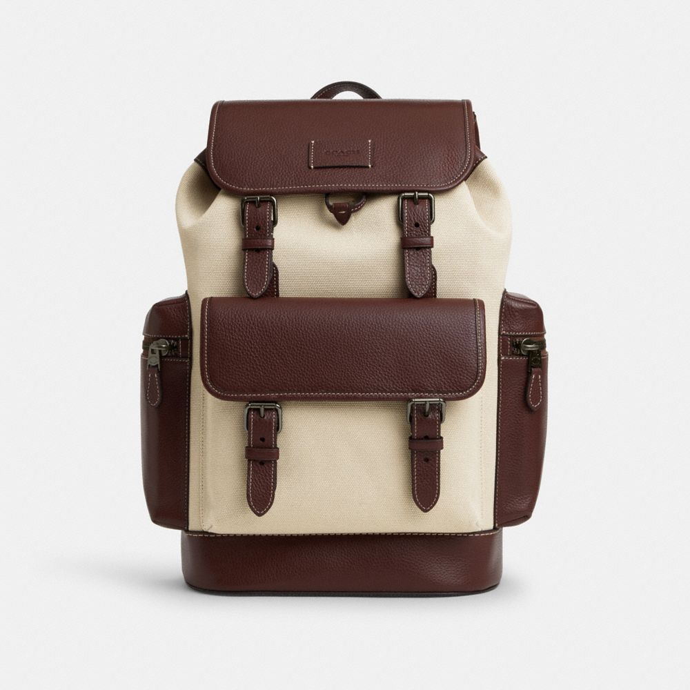 COACH®,SPRINT BACKPACK,plusieurs matières,Nickel antique noir/Naturel multi,Front View