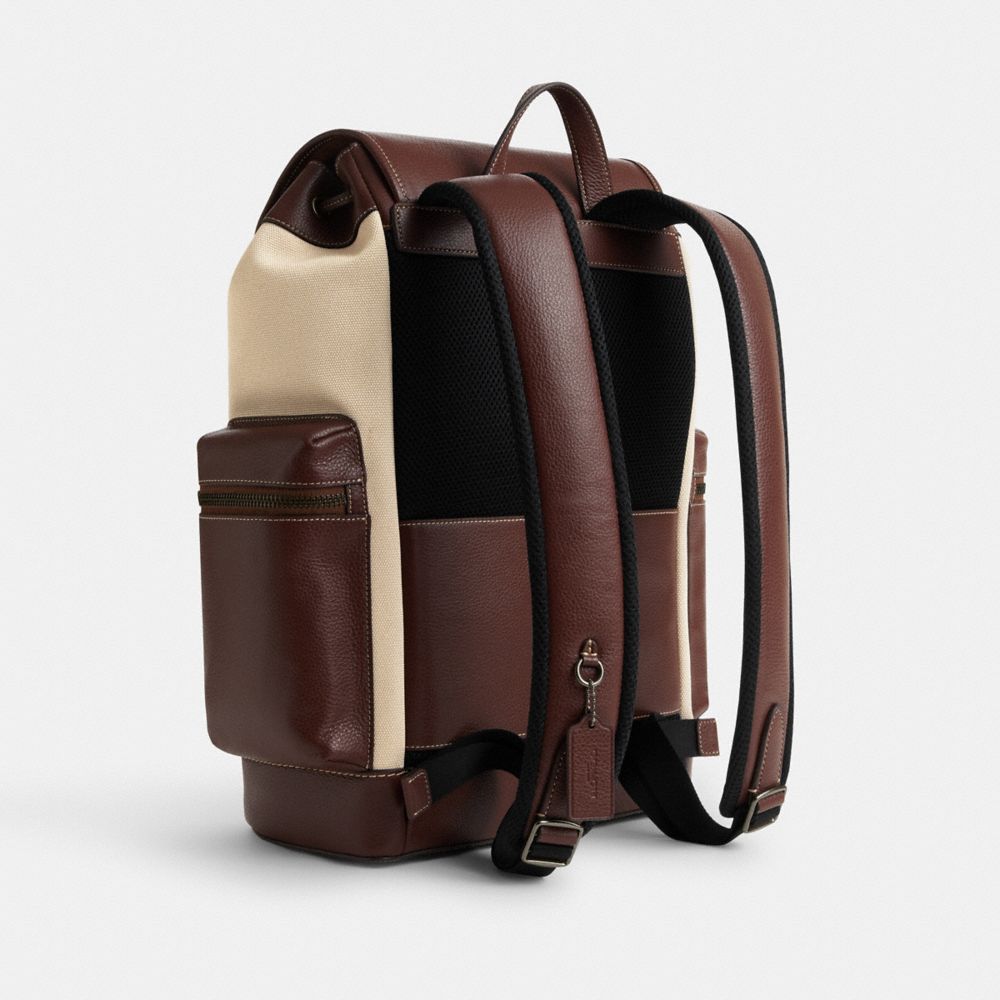 COACH®,SPRINT BACKPACK,plusieurs matières,Nickel antique noir/Naturel multi,Angle View