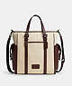 COACH®,SPRINT TOTE,mixedmaterial,Large,Black Antique Nickel/Natural Multi,Front View