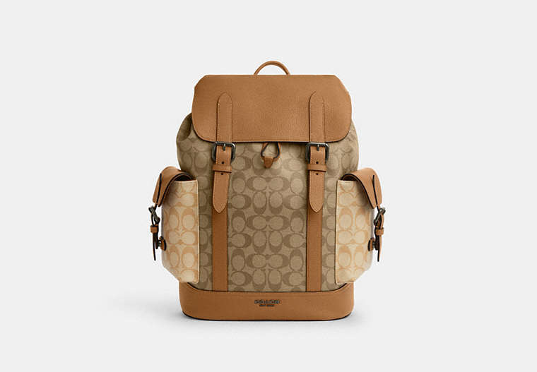 Coach Outlet Hudson Backpack In Colorblock Signature Canvas In Brown
