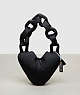COACH®,Coachtopia Loop Puffy Heart Bag,Black,Front View