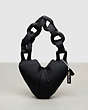 COACH®,Coachtopia Loop Puffy Heart Bag,Medium,Black,Front View