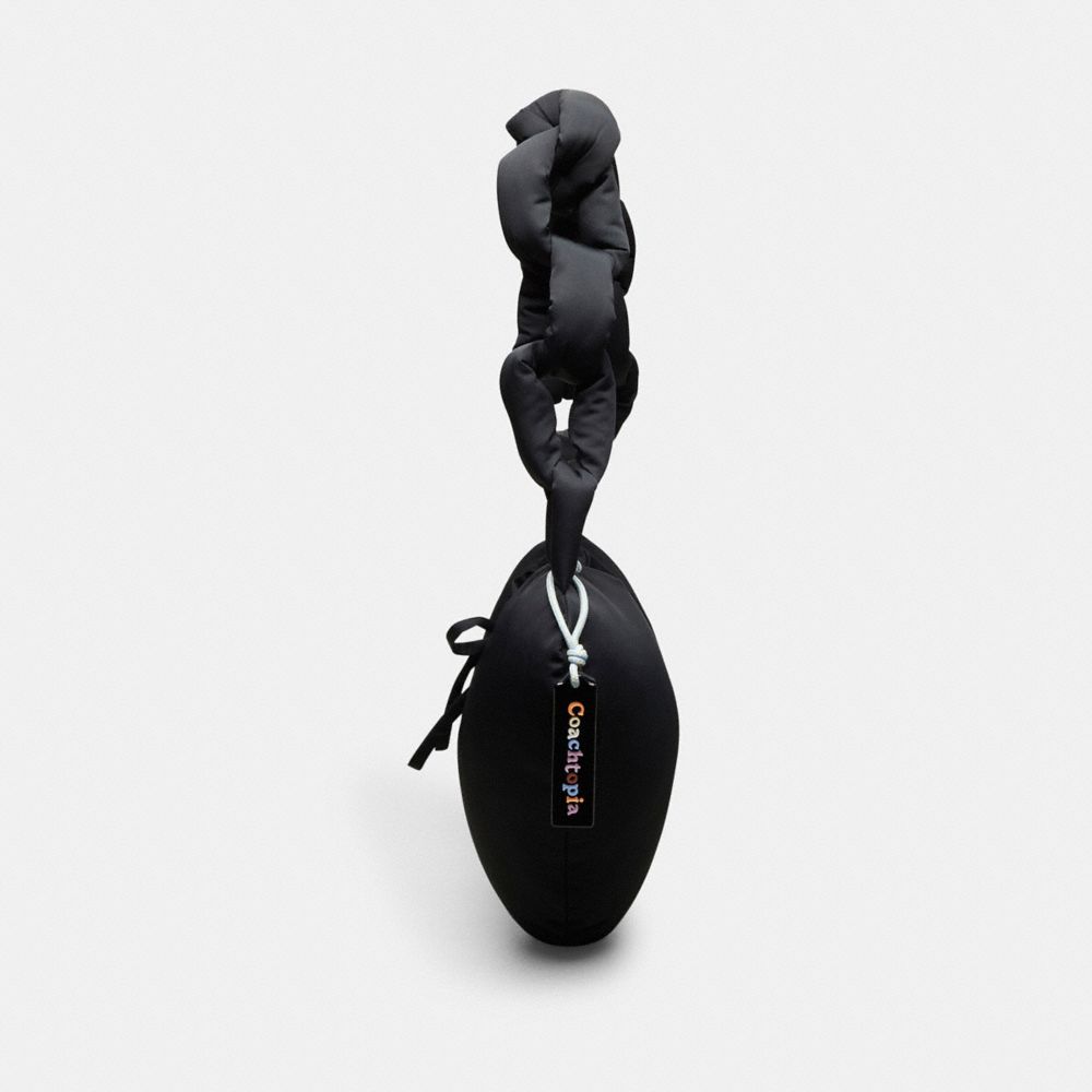 COACH®,Coachtopia Loop Puffy Heart Bag,Lining Recycled Polyester,Recycled Polyester,Shoulder Bag,Plastic,Tag Embellishment...,Black,Group View