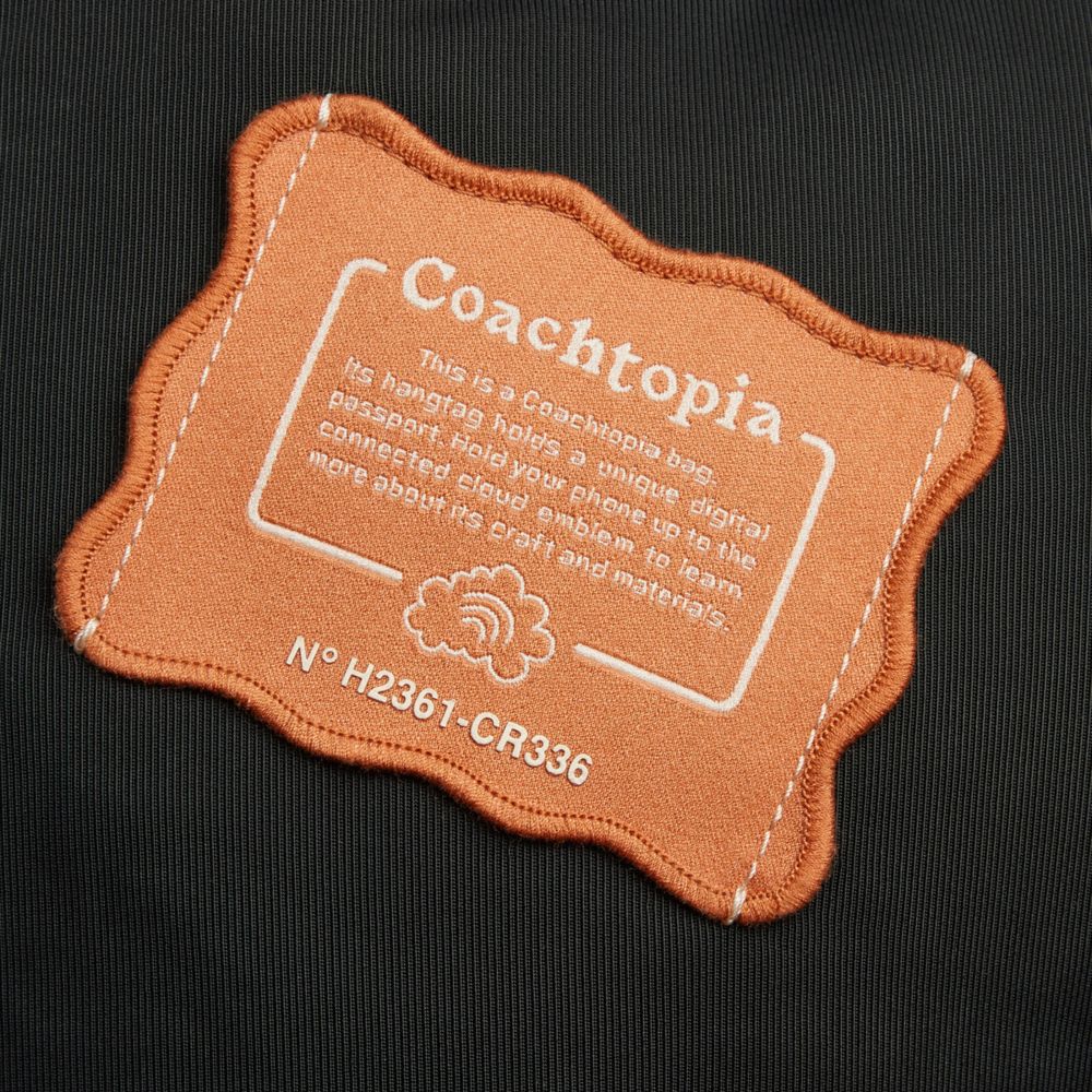 COACH®,Coachtopia Loop Puffy Heart Bag,Lining Recycled Polyester,Recycled Polyester,Shoulder Bag,Plastic,Tag Embellishment...,Black,Closer View