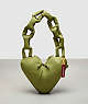 COACH®,Coachtopia Loop Puffy Heart Bag,Medium,Olive Green,Front View