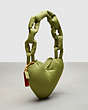 COACH®,Coachtopia Loop Puffy Heart Bag,Medium,Olive Green,Angle View