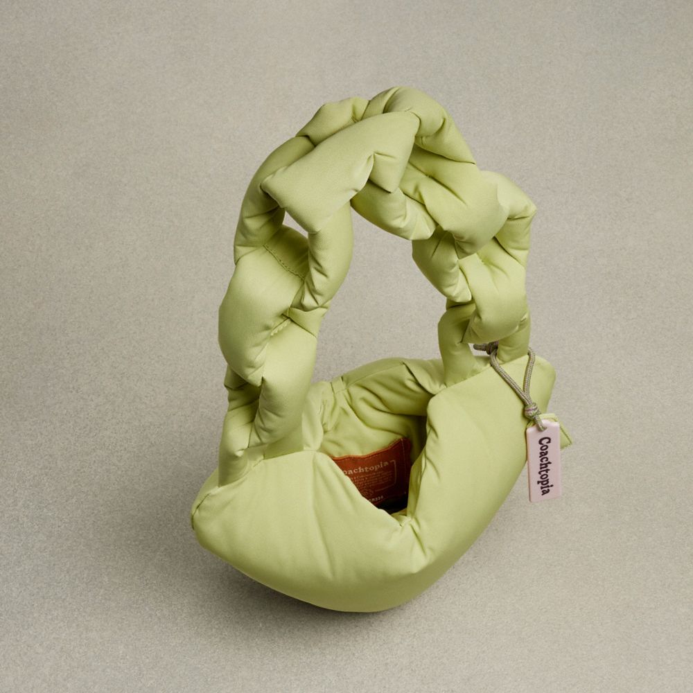 COACH®,Coachtopia Loop Puffy Heart Bag,Lining Recycled Polyester,Recycled Polyester,Shoulder Bag,Plastic,3D Embellishment,...,Green,Inside View,Top View