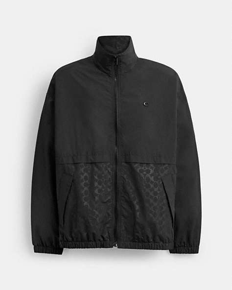 COACH®,WINDBREAKER IN RECYCLED POLYESTER,Black,Front View