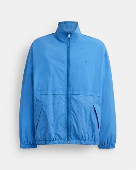 COACH®,WINDBREAKER IN RECYCLED POLYESTER,Blue,Front View