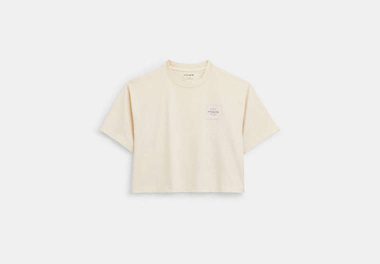 Shop Coach Outlet Garment Dye Cropped T-shirt In Cream