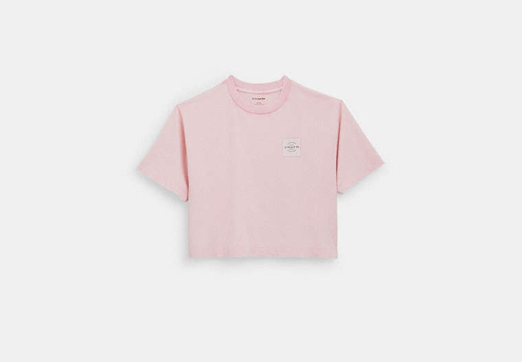 Shop Coach Outlet Garment Dye Cropped T-shirt In Dusty Pink