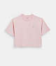 COACH®,GARMENT DYE CROPPED T-SHIRT,Other,Dusty Pink,Front View