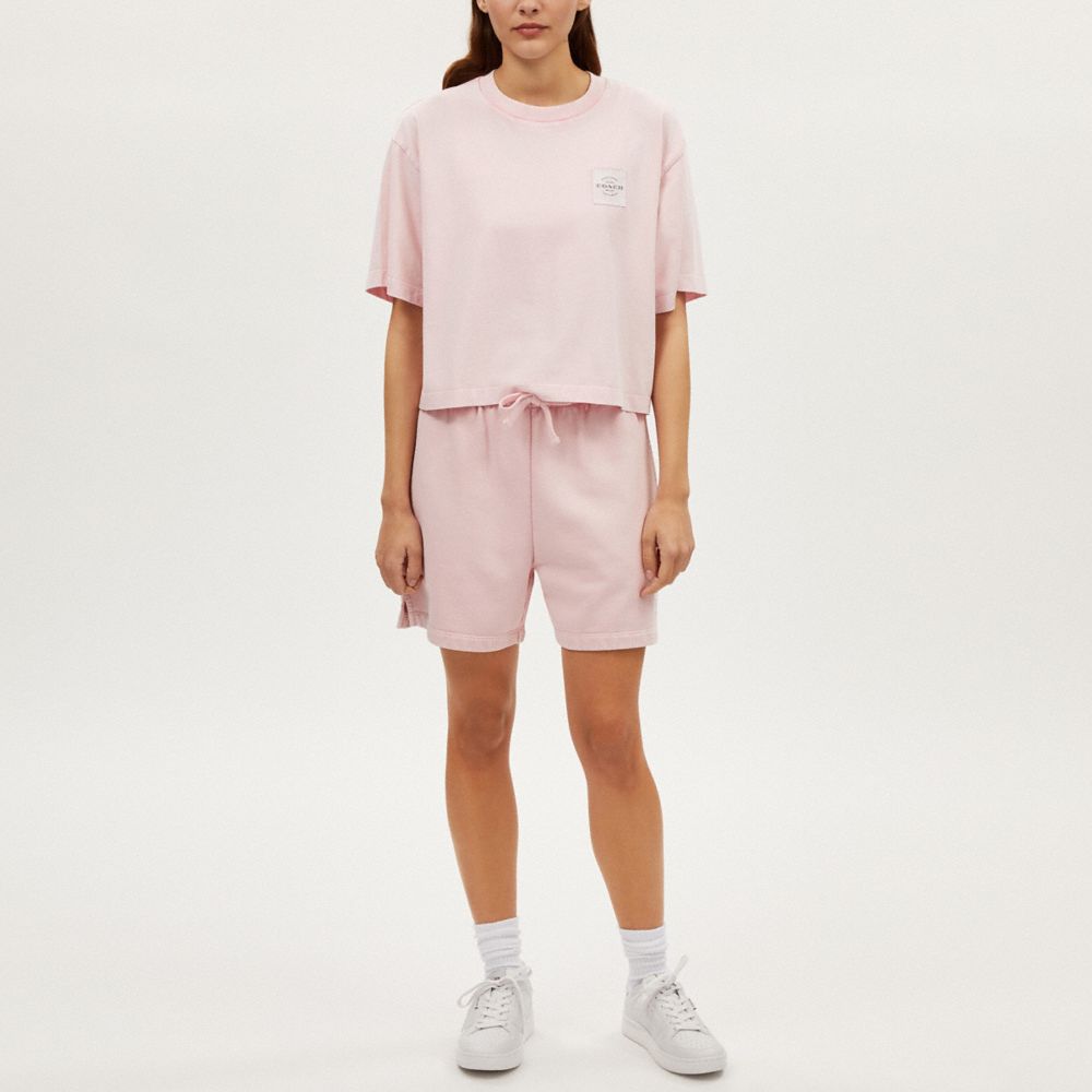 COACH®,GARMENT DYE CROPPED T-SHIRT,Dusty Pink,Scale View